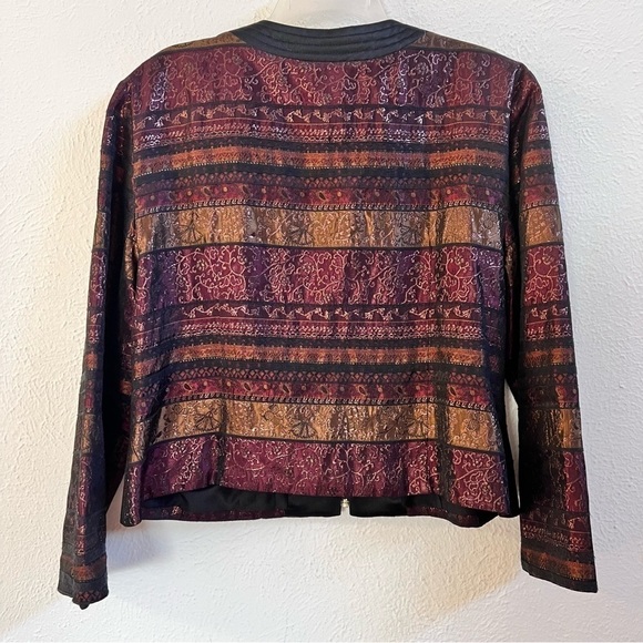 Vintage Joseph Ripkoff burgundy metallic sheen jacket - Picture 6 of 8